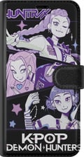 Miniatyrbillede 3 af 3: Kompatibel Tegnebogsetui til Apple iPhone 8 Plus Kpop Dæmonjægere Huntrix Trio Lilla Stjerner Retro Kosmisk Idolglød