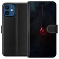 Miniatyrbilde 1 av 3: Kompatibelt Lommeboketui til Apple iPhone 12 Mørkerød lyspære i mørkt miljø, elegant futuristisk design med kunstnerisk touch for deg som liker minim