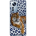 Miniatyrbild 1 av 3: Kompatibelt Mobilskal till Xiaomi 12 Pro Tiger Chill Pattern motiv med tiger som vilar mot vitblå mönstrad bakgrund i modern design