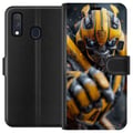 Miniatyrbillede 1 af 2: Kompatibel Tegnebogsetui til Samsung Galaxy A40 Bumblebee Transformers gul robot mecha sci-fi actionkriger detaljeret cyberpunkheltemotiv plakat