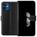 Miniatyrbilde 1 av 3: Kompatibelt Lommeboketui til Apple iPhone 12 Keffiyeh-mønster - klassisk svart-hvit palestinsk sjal med kulturell betydning