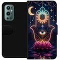 Miniatyrbillede 1 af 3: Kompatibel Tegnebogsetui til OnePlus 9 Pro Symbolisk håndillustration med øje, blomst og lys