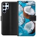 Miniatyrbillede 1 af 3: Kompatibel Tegnebogsetui til Samsung Galaxy S22 Ultra 5G Kokosnød Pool Sommer Strand Paradis