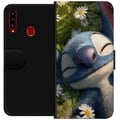 Miniatyrbild 1 av 2: Kompatibelt Plånboksfodral till Samsung Galaxy A20s Busig blå fantasivarelse mot mörk bakgrund humoristiskt uttryck