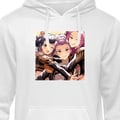 Miniatyrbilde 1 av 3: Hoodie K-Pop Demon Hunters gull og svart anime trio - kraftig K-pop-inspirert e-sportdesign med detaljerte karakterer Hvit Medium