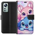 Pikkukuva 1 / 3: Yhteensopiva Lompakkokotelo Xiaomi 12 Söpö kawaii-kuvitus, jossa on vaaleanpunaisia ja sinisiä fantasiaeläimiä, suuret silmät ja pehmeät värit, täyde