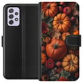 Miniatyrbillede 1 af 3: Kompatibel Tegnebogsetui til Samsung Galaxy A52s 5G Efterårsmotiv plakat græskar halloween efterår høst æbler rustik dekor blomster efterår sæson des