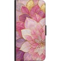 Miniatyrbild 2 av 2: Kompatibelt Plånboksfodral till Samsung Galaxy A20s Blommig mandala – Rosa och lila mönster med gyllene detaljer illustration
