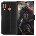 Miniatyrbillede 1 af 2: Kompatibel Tegnebogsetui til Samsung Galaxy A20e tempelridder korsridder korsfarer kriger middelalderrustning kors sværd fantasy kæmper plakatdesign