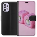 Miniatyrbillede 1 af 3: Kompatibel Tegnebogsetui til Samsung Galaxy A52s 5G Sushi plakat lyserød glitter kawaii japansk mad rulle ris fisk æstetisk tæppedesign sød Japan kun
