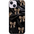 Miniatyrbild 1 av 3: Kompatibelt Mobilskal till Apple iPhone 14 Plus Leopardrosetter på svart siden lyxigt mönster med exklusiv modekänsla perfekt för dig som gillar eleg