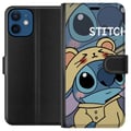 Pikkukuva 1 / 3: Yhteensopiva Lompakkokotelo Apple iPhone 12 mini Disney Stitch sininen avaruusolio kilpikonnahahmolla