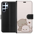 Miniatyrbillede 1 af 3: Kompatibel Tegnebogsetui til Samsung Galaxy S22 Ultra 5G Kawaii Søde Katte