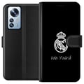 Miniatyrbild 1 av 3: Kompatibelt Plånboksfodral till Xiaomi 12 Pro Real Madrid Emblem Fotboll Stolthet Vit Guld Klubbmärke