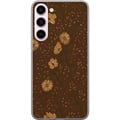 Pikkukuva 1 / 3: Yhteensopiva Puhelinkuori Samsung Galaxy S23+ Retro kukkakuvio ruskea tausta kukat vintage 70-luvun tyyli boheemi tapettisuunnittelu painatus