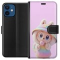 Miniatyrbillede 1 af 3: Kompatibel Tegnebogsetui til Apple iPhone 12 Rainbow Bunny Cutie – sødt motiv med pastelfarver og sød figur i hættetrøje