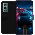 Miniatyrbild 1 av 3: Kompatibelt Plånboksfodral till OnePlus 9 Pro Neon Sports Car Racing Drift Fast