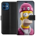 Miniatyrbilde 1 av 3: Kompatibelt Lommeboketui til Apple iPhone 12 Homer Simpson-inspirert figur med rosa lue, kjede og streetstil, perfekt for fans av The Simpsons og mod