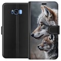 Miniatyrbilde 1 av 3: Kompatibelt Lommeboketui til Samsung Galaxy S8 Ulver Vill Natur Dyr Mystisk