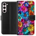Pikkukuva 1 / 3: Yhteensopiva Lompakkokotelo Samsung Galaxy S23+ Gerbera Kukat Värikäs Koriste Kukka Motiivi Suosittu Kotisisustus Väririkas Seinätaide Suunnittelu