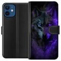 Miniatyrbilde 1 av 3: Kompatibelt Lommeboketui til Apple iPhone 12 mini Ulve Lilla