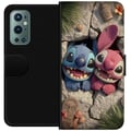 Miniatyrbilde 1 av 3: Kompatibelt Lommeboketui til OnePlus 9 Pro Stitch Angel Lilo & Stitch Motiv Disney Kjærlighet Seriefigur Populær Blå Alien Morsom Disneyfilm