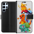 Pikkukuva 1 / 3: Yhteensopiva Lompakkokotelo Samsung Galaxy S22 Ultra 5G Pokémon Pikachu Charmander Squirtle Bulbasaur – värikäs Pokémon-pinokuvitus, jossa on neljä s
