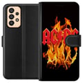 Pikkukuva 1 / 3: Yhteensopiva Lompakkokotelo Samsung Galaxy A33 5G ACDC Flames Rockmusiikkiyhtye Kitara