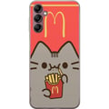 Miniatyrbillede 1 af 3: Kompatibel Mobilcover til Samsung Galaxy A14 5G Sød Pusheen-lignende kat med pommes frites i McDonald’s-stil – humoristisk og charmerende motiv.