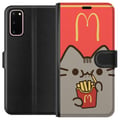 Miniatyrbillede 1 af 3: Kompatibel Tegnebogsetui til Samsung Galaxy S20 Sød Pusheen-lignende kat med pommes frites i McDonald’s-stil – humoristisk og charmerende motiv.