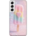 Pikkukuva 1 / 3: Yhteensopiva Puhelinkuori Samsung Galaxy S22 5G Sydämellä koristeltu pastellijäätelö, sulavien värien ja glitterin söpö design kesään ja karkkityylii