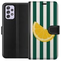 Miniatyrbild 1 av 3: Kompatibelt Plånboksfodral till Samsung Galaxy A52s 5G Citron citrus lemon pattern gul frukt köksdekor sommar print retro stil inredning tapet fresh