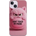 Pikkukuva 1 / 3: Yhteensopiva Puhelinkuori Apple iPhone 14 Huumoristinen vaaleanpunainen kissa, jonka tekstinä on Don’t Touch My Phone – hauska ja trendikäs kuosi, jo