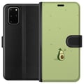 Miniatyrbilde 1 av 3: Kompatibelt Lommeboketui til Samsung Galaxy S20+ Søt avokadodesign i grønt, søt moderne illustrasjon som sprer glede og frisk energi