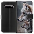 Miniatyrbild 1 av 3: Kompatibelt Plånboksfodral till Samsung Galaxy S10+ Wolves Wild Nature Animal Mystic