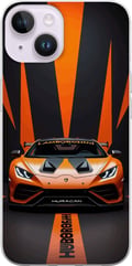 Miniatyrbillede 1 af 3: Kompatibel Mobilcover til Apple iPhone 14 Lamborghini Huracán orange superbil luksusbil sportsvogn racing frontvisning bil eksotisk hurtig plakat
