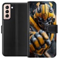 Miniatyrbild 1 av 3: Kompatibelt Plånboksfodral till Samsung Galaxy S21 Bumblebee Transformers gul robot mecha sci fi action warrior detailed cyberpunk hero motiv poster