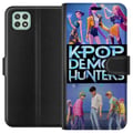 Miniatyrbilde 1 av 3: Kompatibelt Lommeboketui til Samsung Galaxy A22 5G Kpop Demon Hunters koreansk idolband plakat anime gaming fantasy tegnefilm retrostil fanart design