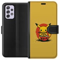 Miniatyrbillede 1 af 3: Kompatibel Tegnebogsetui til Samsung Galaxy A52s 5G Pikachu, der spiser ramen i japansk animeinspireret stil mod en gul baggrund, et sjovt moderne mo