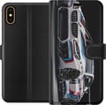 Miniatyrbillede 1 af 3: Kompatibel Tegnebogsetui til Apple iPhone X BMW M Power-illustration – nærbillede af sportsvogn i hvidt racerløbsdesign