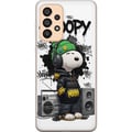 Pikkukuva 1 / 3: Yhteensopiva Puhelinkuori Samsung Galaxy A33 5G Streetwear-tyyliin pukeutunut Snoopy, kuulokkeet päässään ja graffitityylisenä, seisoo boomboxin vier