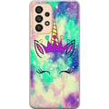 Pikkukuva 1 / 3: Yhteensopiva Puhelinkuori Samsung Galaxy A33 5G Pastellisävyinen yksisarvinen galaksitaustalla, sydämiä ja kruunu, taianomainen ja leikkisä fantasiad