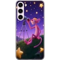 Pikkukuva 1 / 3: Yhteensopiva Puhelinkuori Samsung Galaxy S23+ Pink Panther Stars, vaaleanpunainen pantteri tähtien keskellä – retrohenkinen ja viehättävä kuvitus
