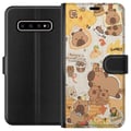 Miniatyrbild 1 av 3: Kompatibelt Plånboksfodral till Samsung Galaxy S10+ Kawaii capybara mobilskal med gulliga djurmotiv
