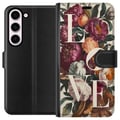 Pikkukuva 1 / 3: Yhteensopiva Lompakkokotelo Samsung Galaxy S23 Love-kukkakuvio pioneilla vintage-tyyliin, romanttinen ja lämmin design sinulle, joka rakastat klassis
