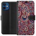 Pikkukuva 1 / 3: Yhteensopiva Lompakkokotelo Apple iPhone 12 mini Paisley itämainen kuvio boho intialainen kuvio vintage koristeet kukat retro tekstiili tapetti koris