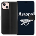 Pikkukuva 1 / 3: Yhteensopiva Lompakkokotelo Apple iPhone 13 mini Arsenal-logo tummansinisenä ja valkoisena, klassinen jalkapalloaihe Premier League -faneille