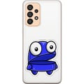 Pikkukuva 1 / 3: Yhteensopiva Puhelinkuori Samsung Galaxy A33 5G Sininen piirroshahmo, jolla on avoin ilme ja suuret silmät hauskassa ja kepeässä kuvituksessa