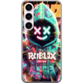 Miniatyrbild 1 av 3: Kompatibelt Mobilskal till Samsung Galaxy S23 Neonfärgad Roblox-inspirerad hoodie-figur med lysande effekter och energifylld bakgrund, kraftfull gami