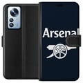 Miniatyrbild 1 av 3: Kompatibelt Plånboksfodral till Xiaomi 12 Pro Arsenal logga i mörkblått vitt klassiskt fotbollsmotiv för Premier League fans